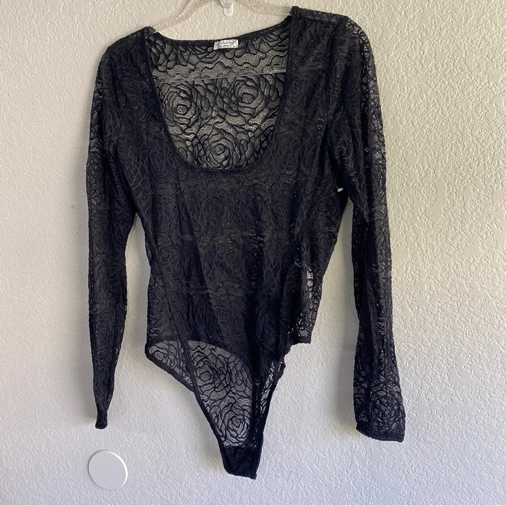 Free People Intimately In My Head Bodysuit | Black Lace Bodysuit | NWOT Lace Top